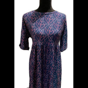Urban Threads Dress NWT Womens Size 12 Short Sleeve Blue w/Pink Hearts Casual